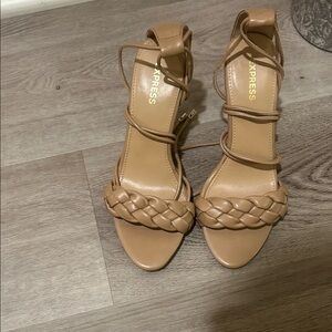 Express Beige Braided Sandals